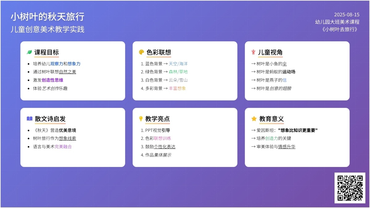幼儿园大班说课稿：《小树叶去旅行》