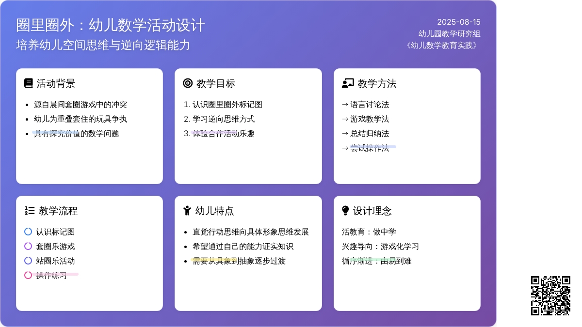 幼儿园大班说课稿：圈里圈外