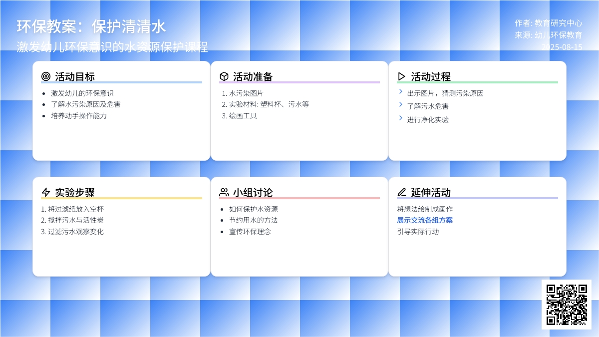 环保教案：保护清清水