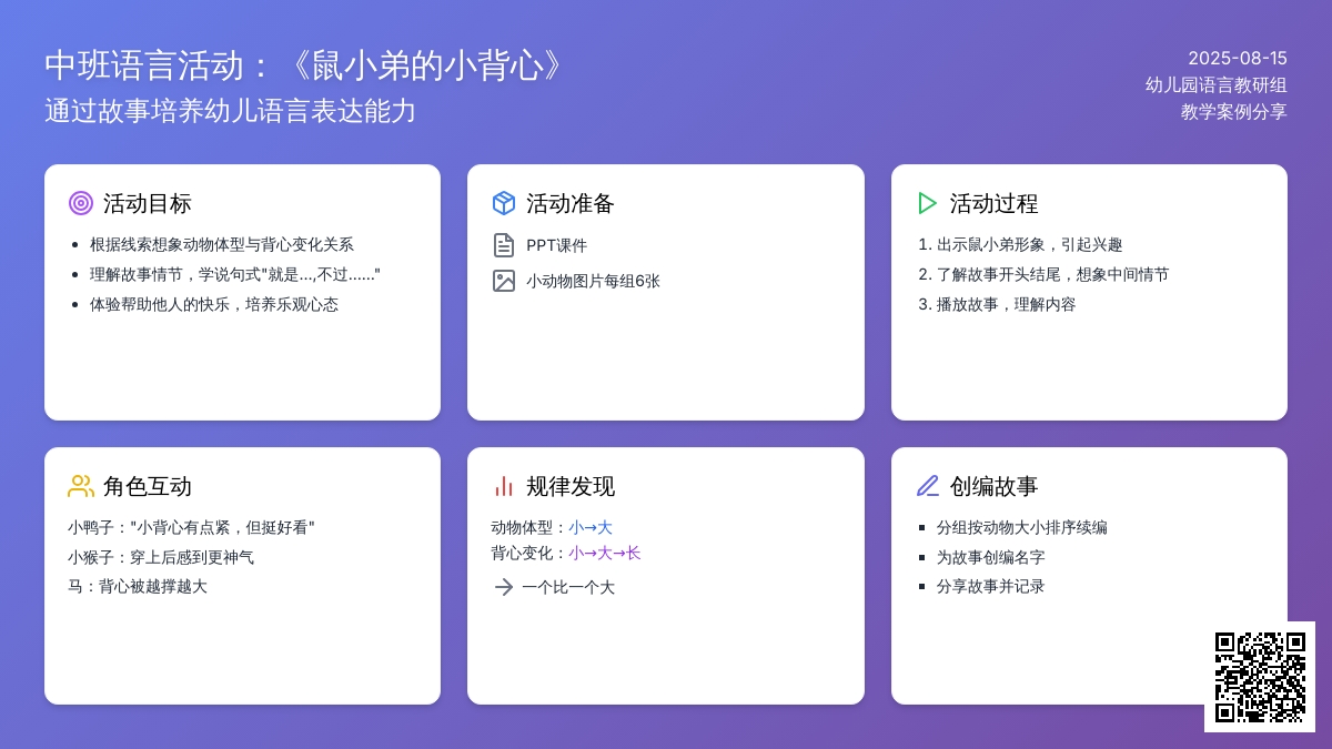 中班语言活动：《鼠小弟的小背心》