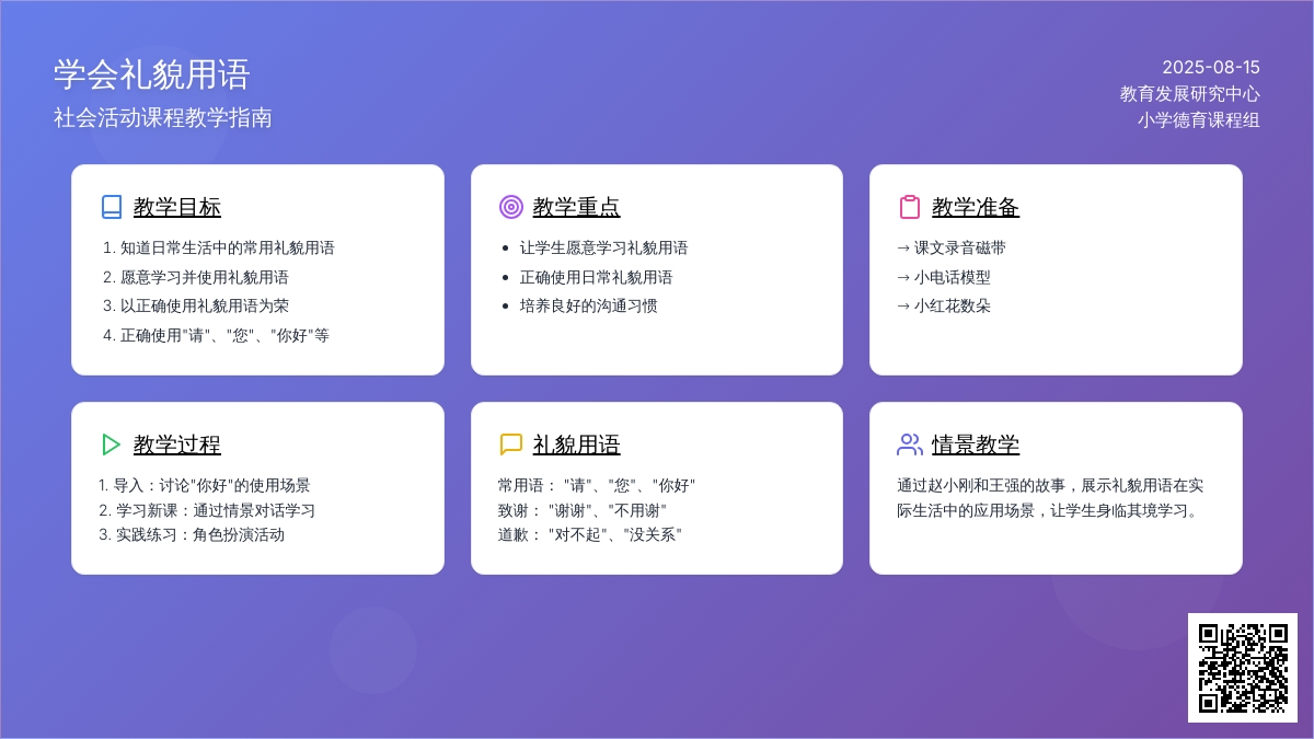 社会活动《学会礼貌用语》