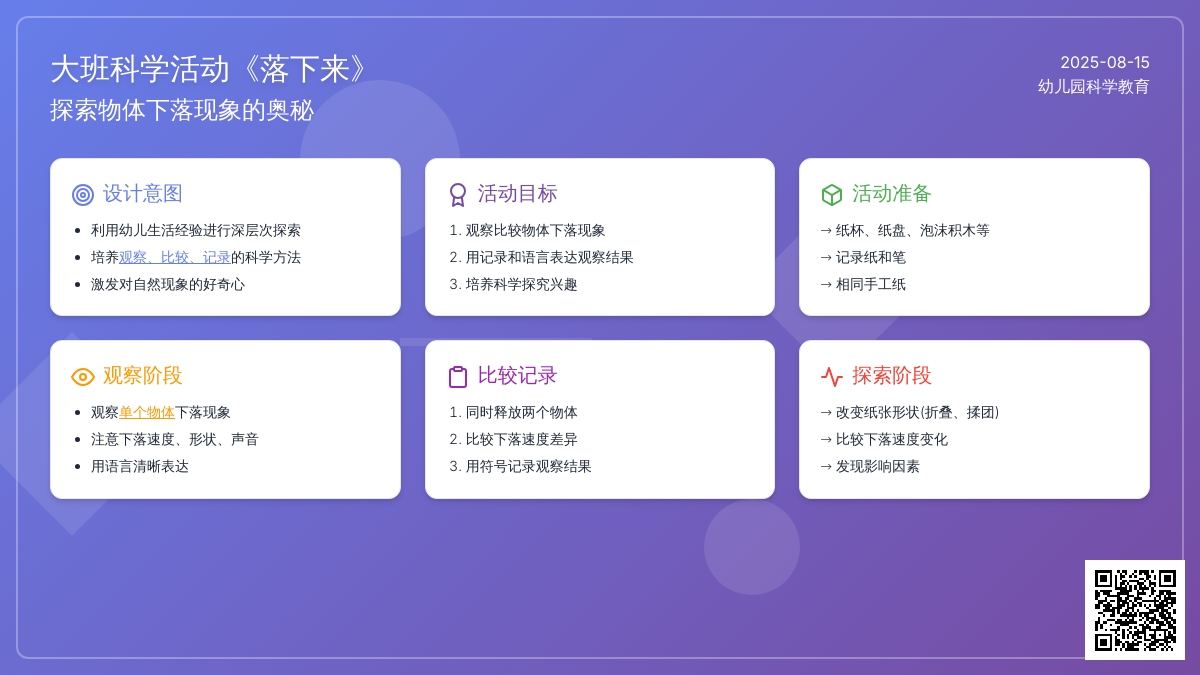 大班科学活动《落下来》