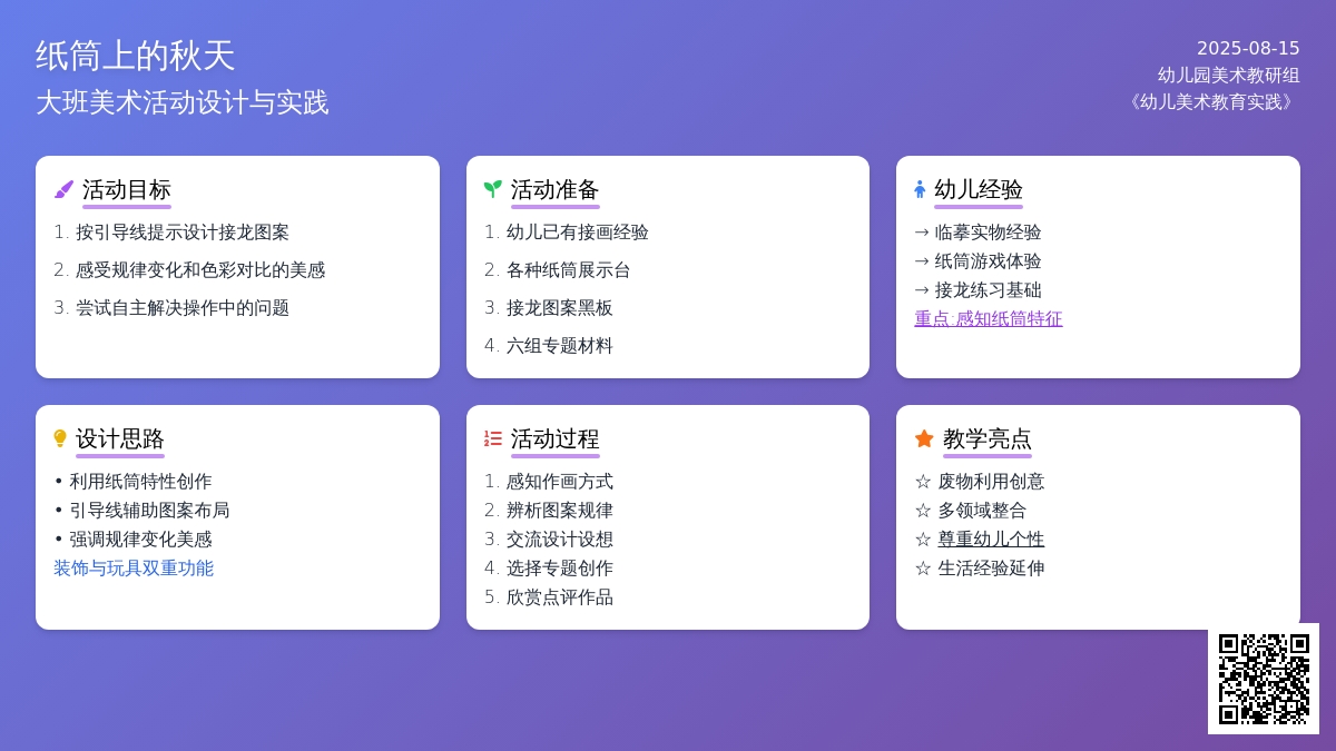 大班美术活动《纸筒上的秋天》
