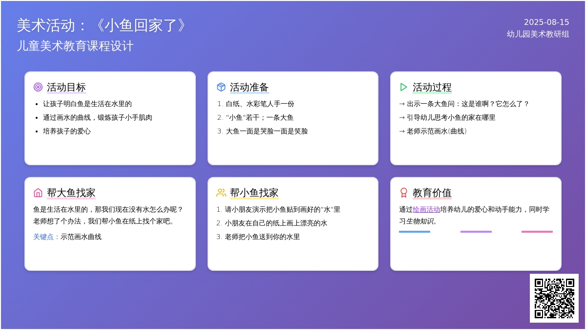 美术活动：《小鱼回家了》