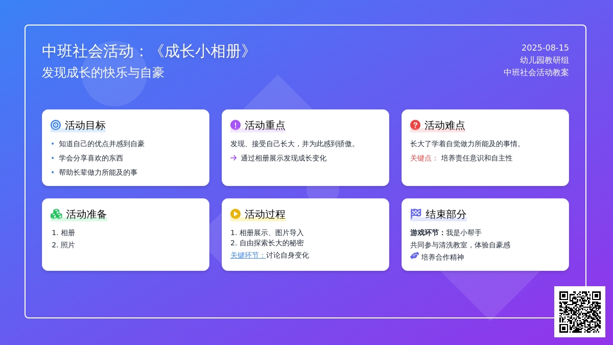 中班社会活动：《成长小相册》