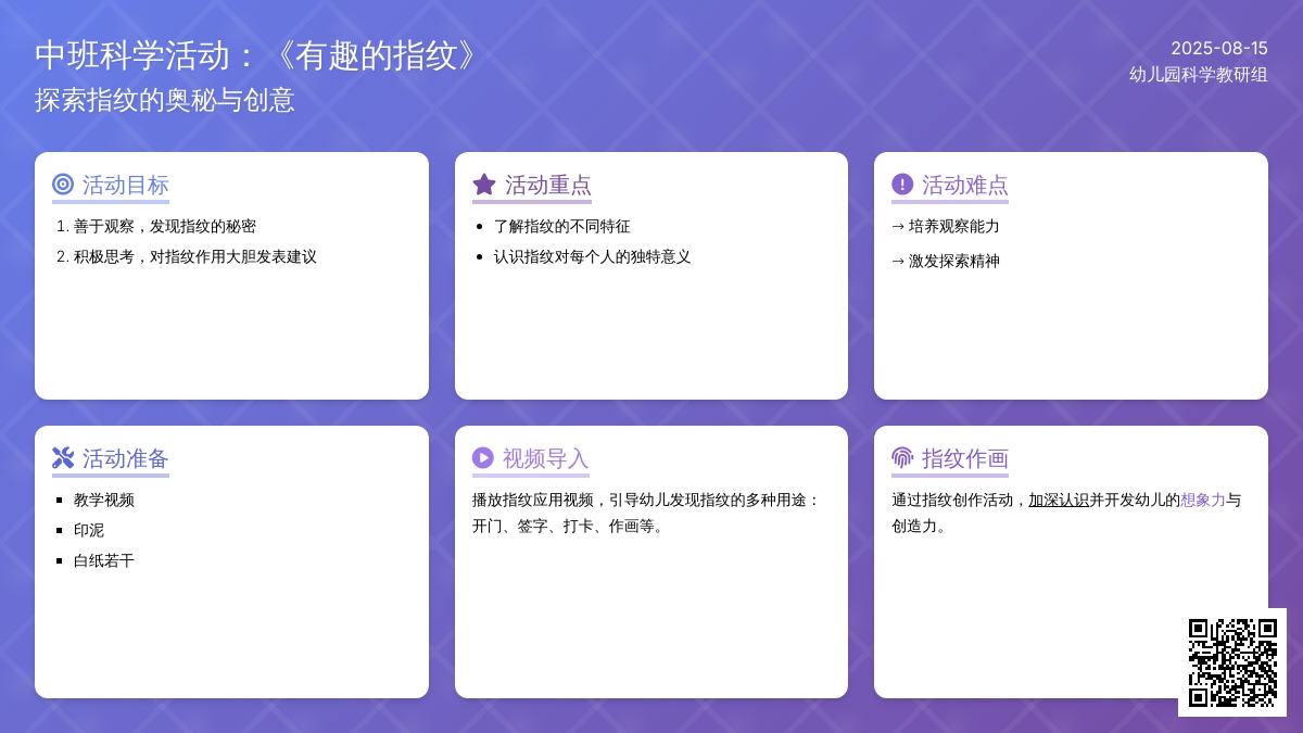 中班科学活动：《有趣的指纹》