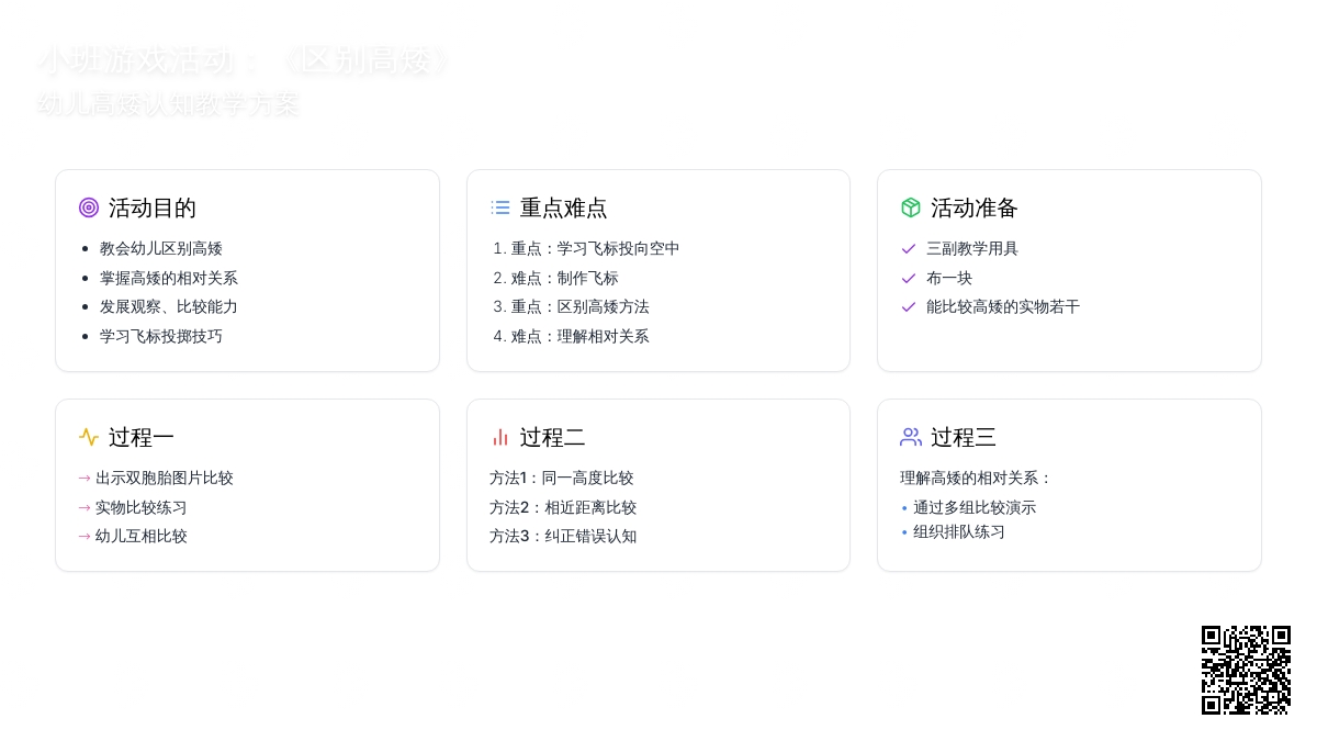 小班游戏活动：《区别高矮》
