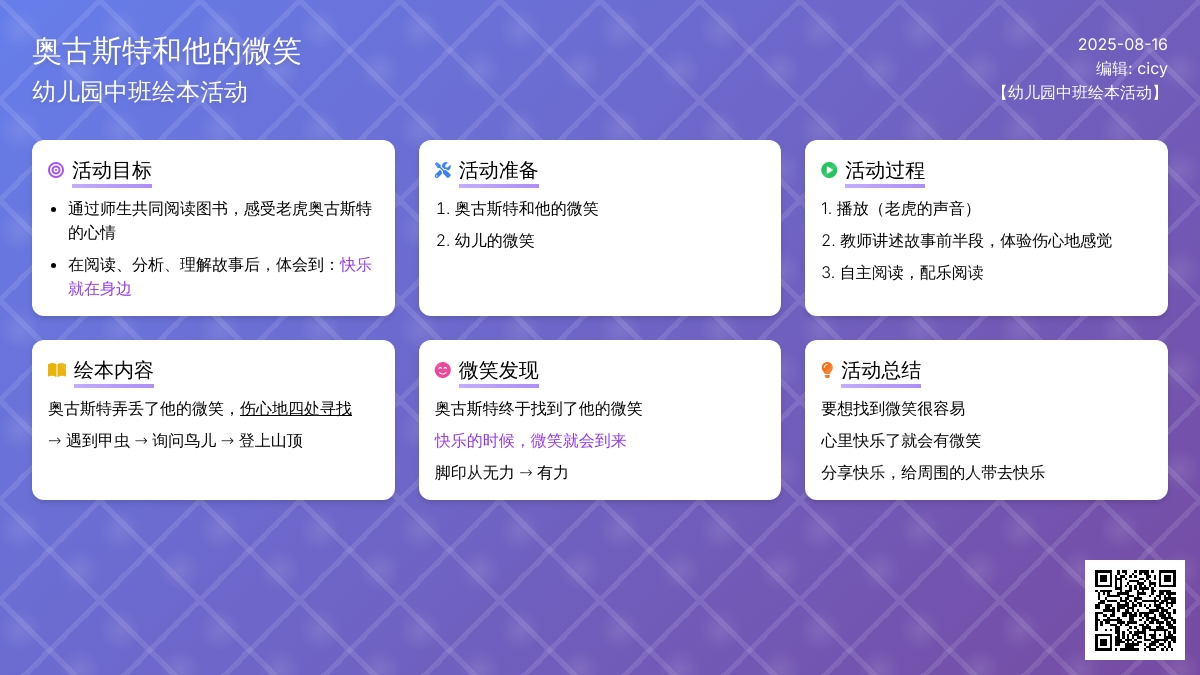 幼儿园中班绘本活动：