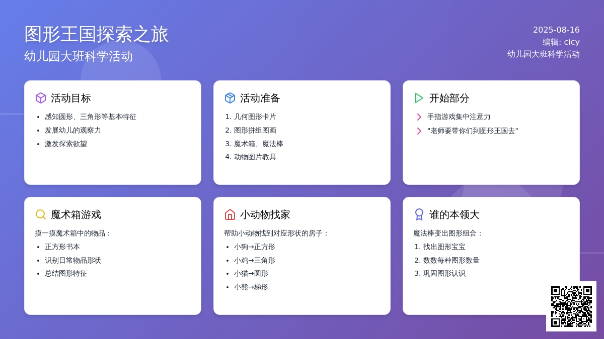 幼儿园大班科学活动：《图形王国》