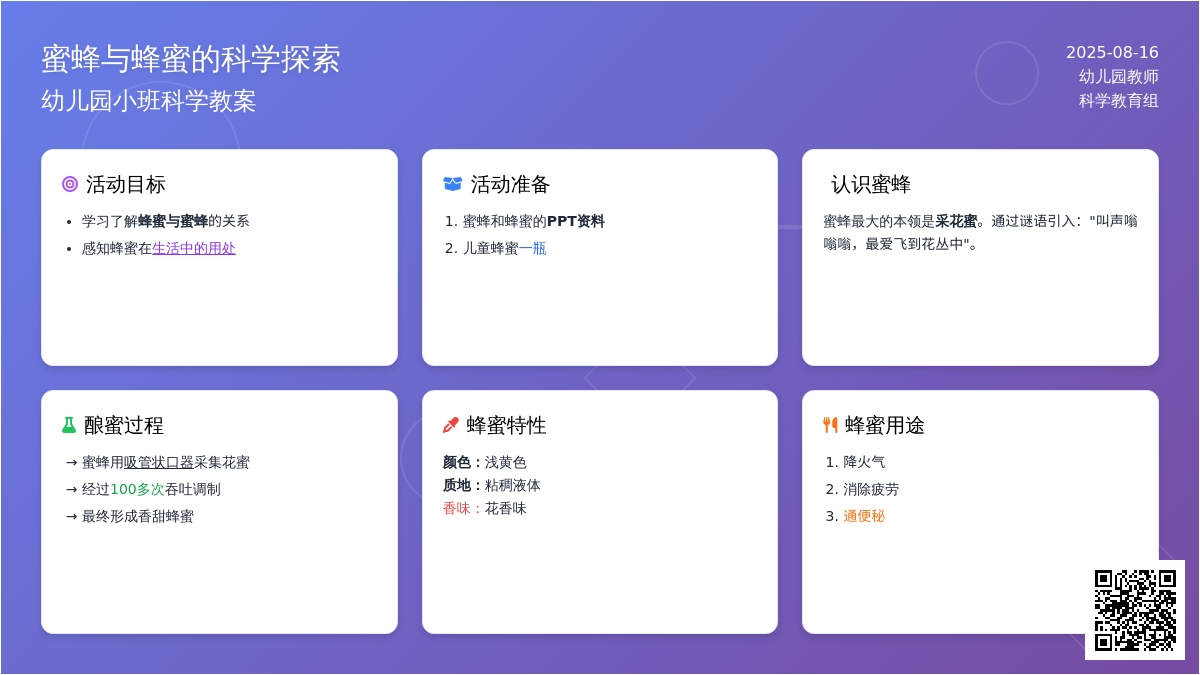 幼儿园小班科学教案：蜜蜂与蜂蜜