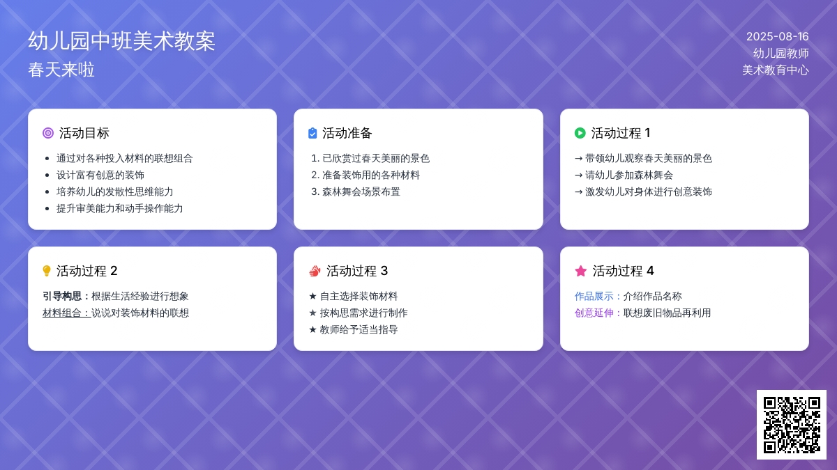 幼儿园中班美术教案：春天来啦