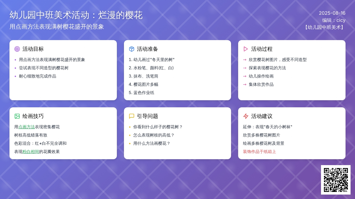 幼儿园中班美术活动：烂漫的樱花