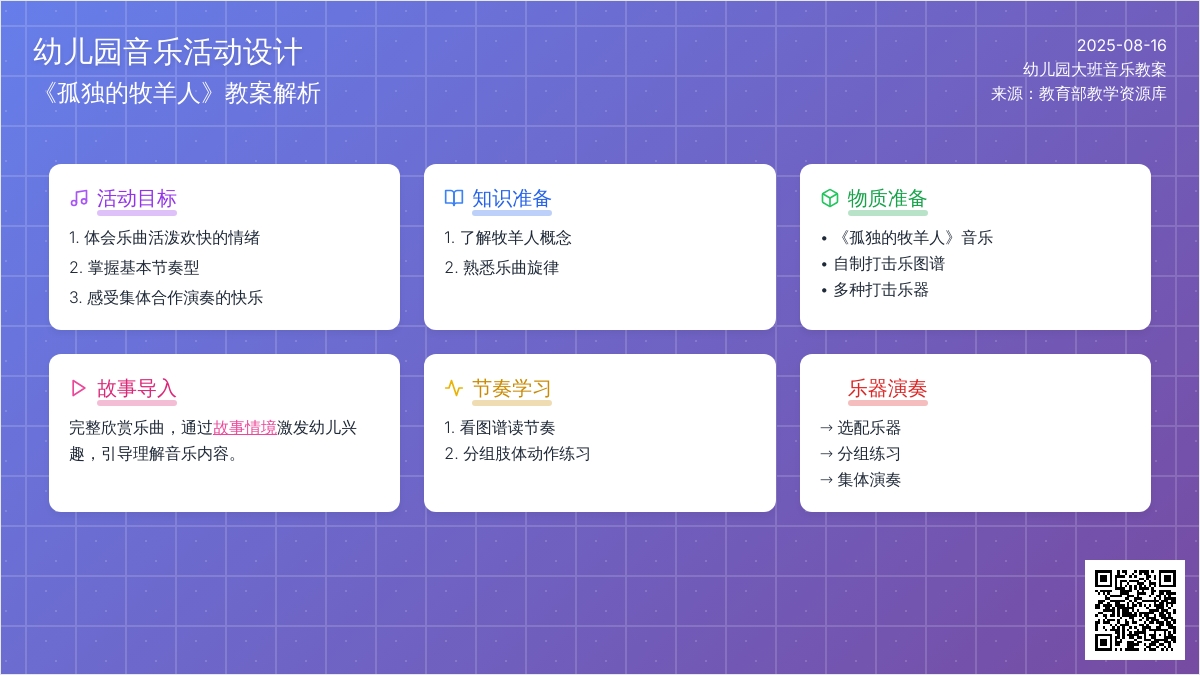 幼儿园大班音乐教案：孤独的牧羊人