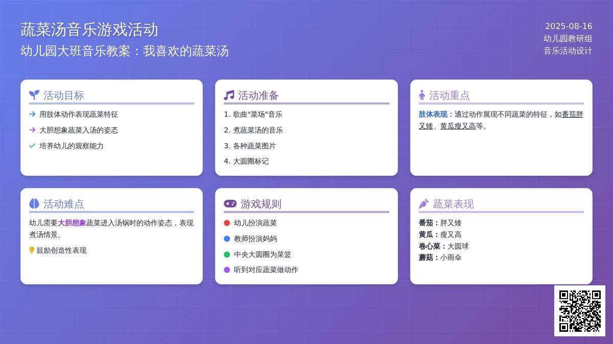 幼儿园大班音乐教案：我喜欢的蔬菜汤