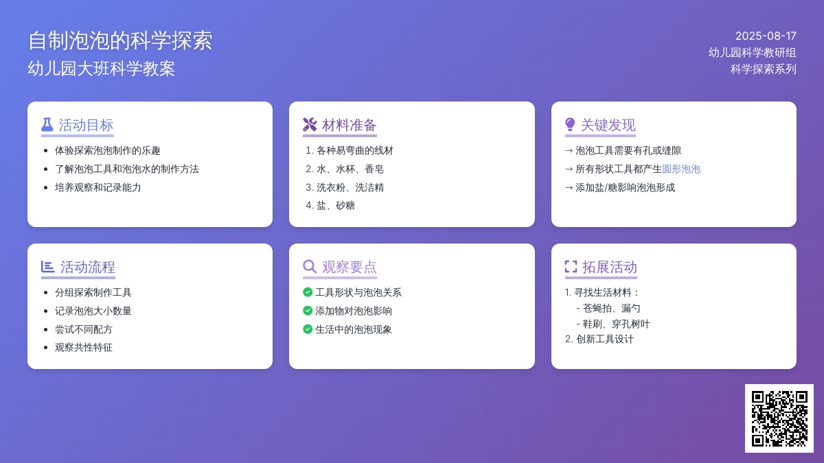 幼儿园大班科学教案：自制泡泡