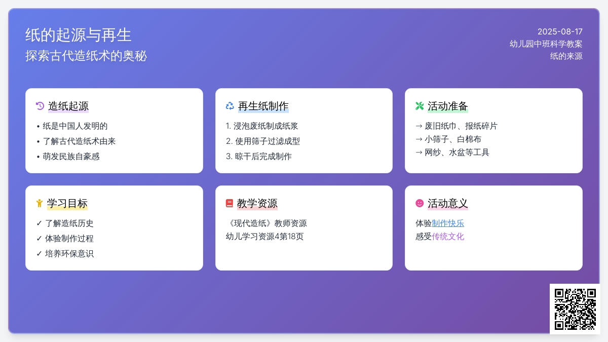 幼儿园中班科学教案：纸的来源