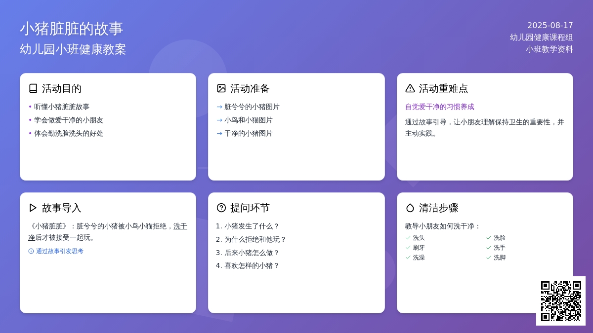 幼儿园小班健康教案：小猪脏脏的故事