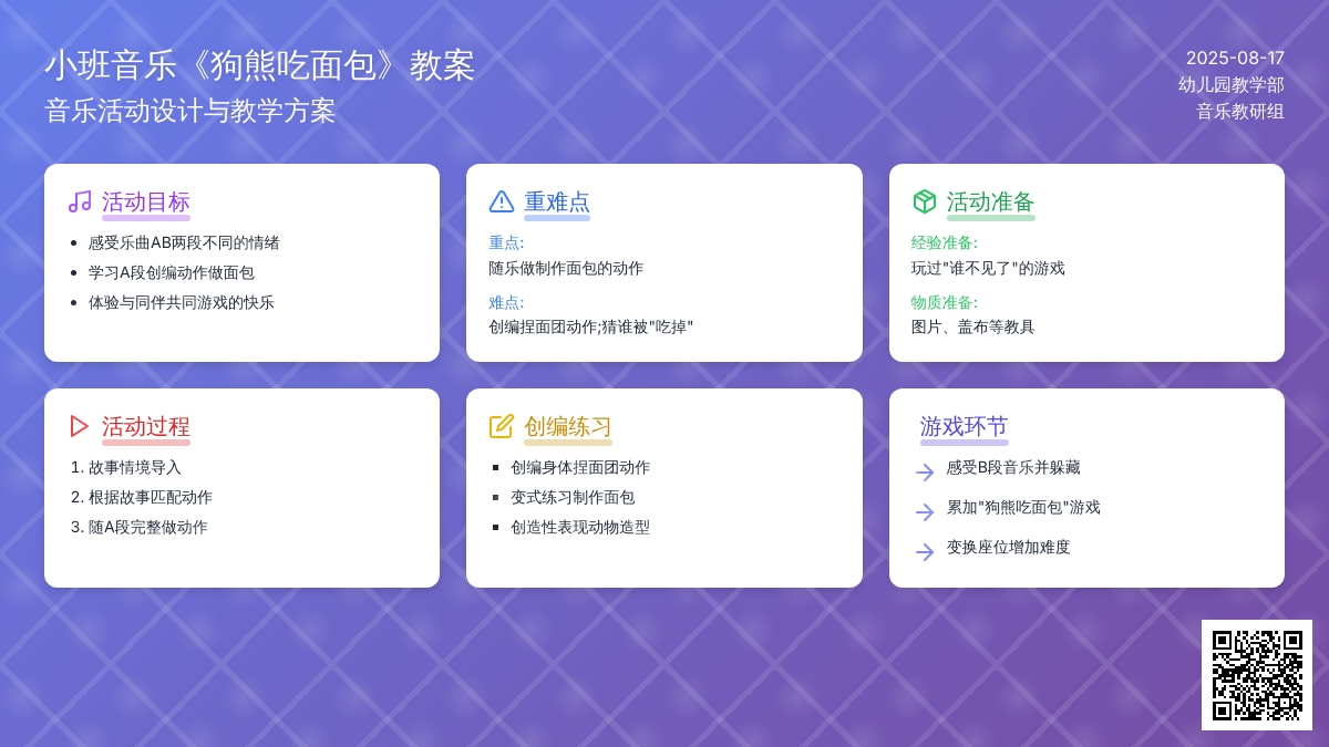 小班音乐《狗熊吃面包》教案