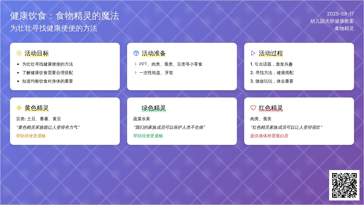幼儿园大班健康教案：食物精灵