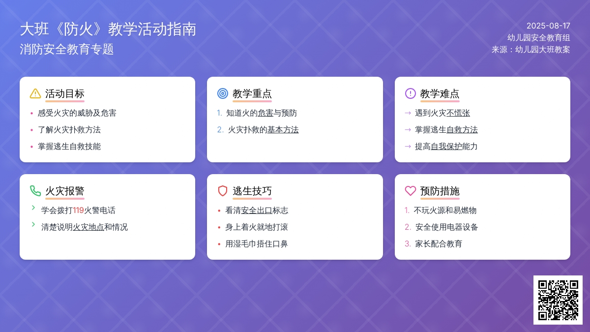 幼儿园大班教案《防火》