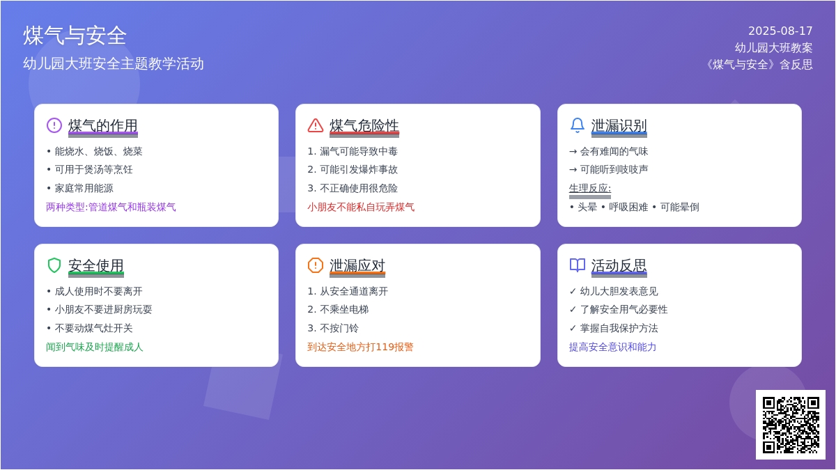 幼儿园大班教案《煤气与安全》含反思