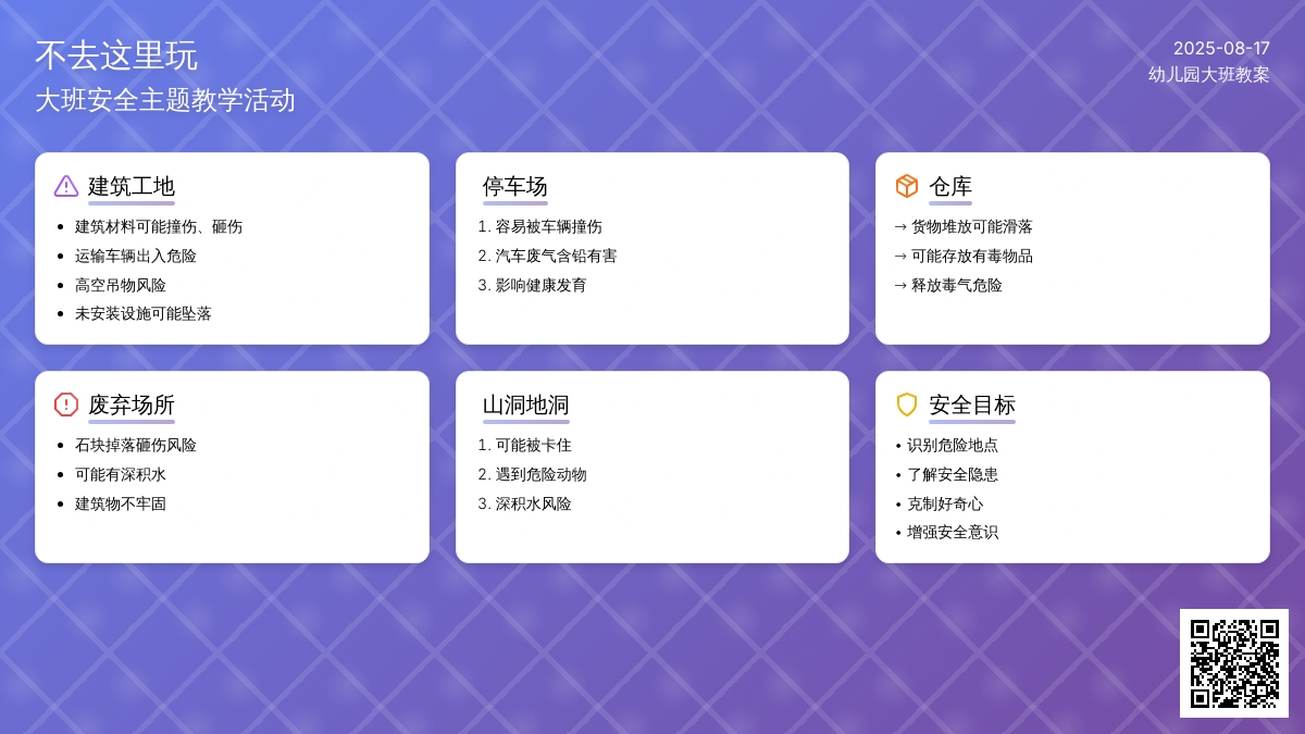 幼儿园大班教案《不去这里玩》