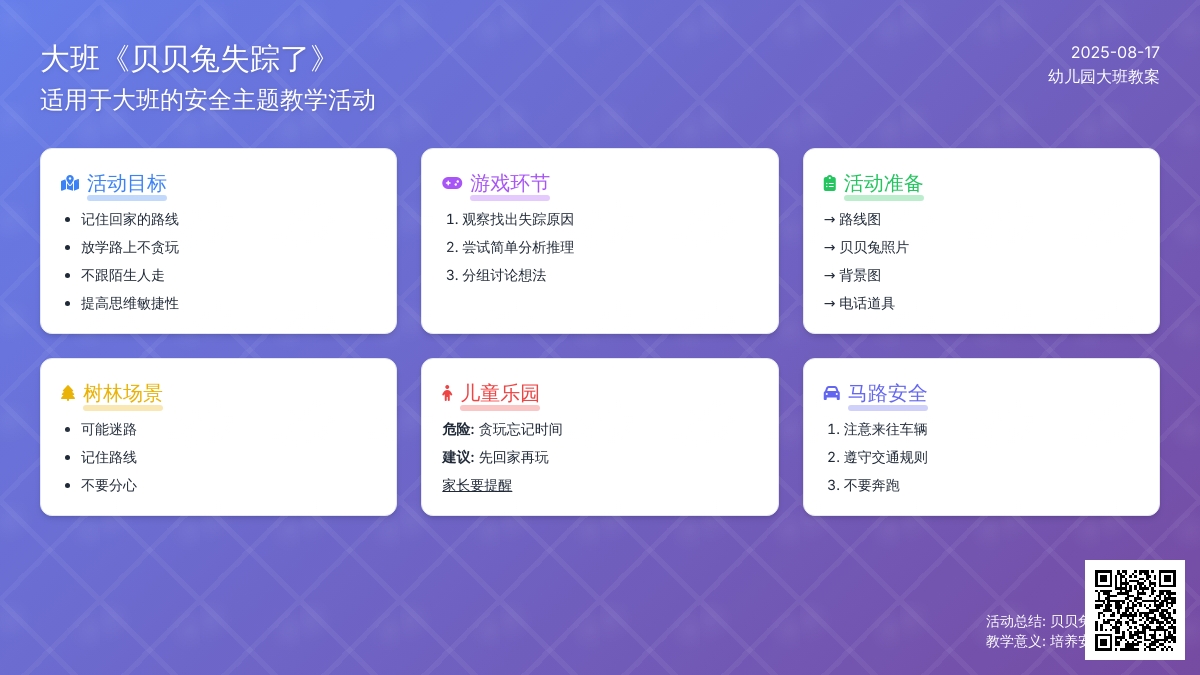 幼儿园大班教案《贝贝兔失踪了》