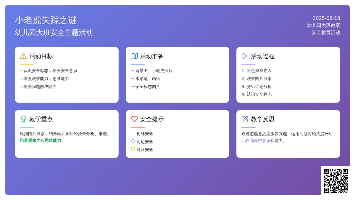 幼儿园大班教案《小老虎失踪之谜》含反思