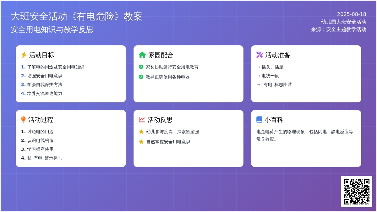 幼儿园大班安全活动教案《有电危险》含反思
