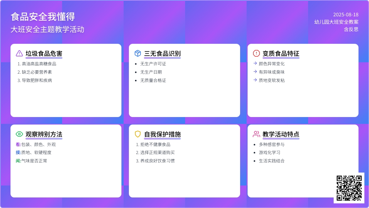 大班安全教案《食品安全我懂得》含反思