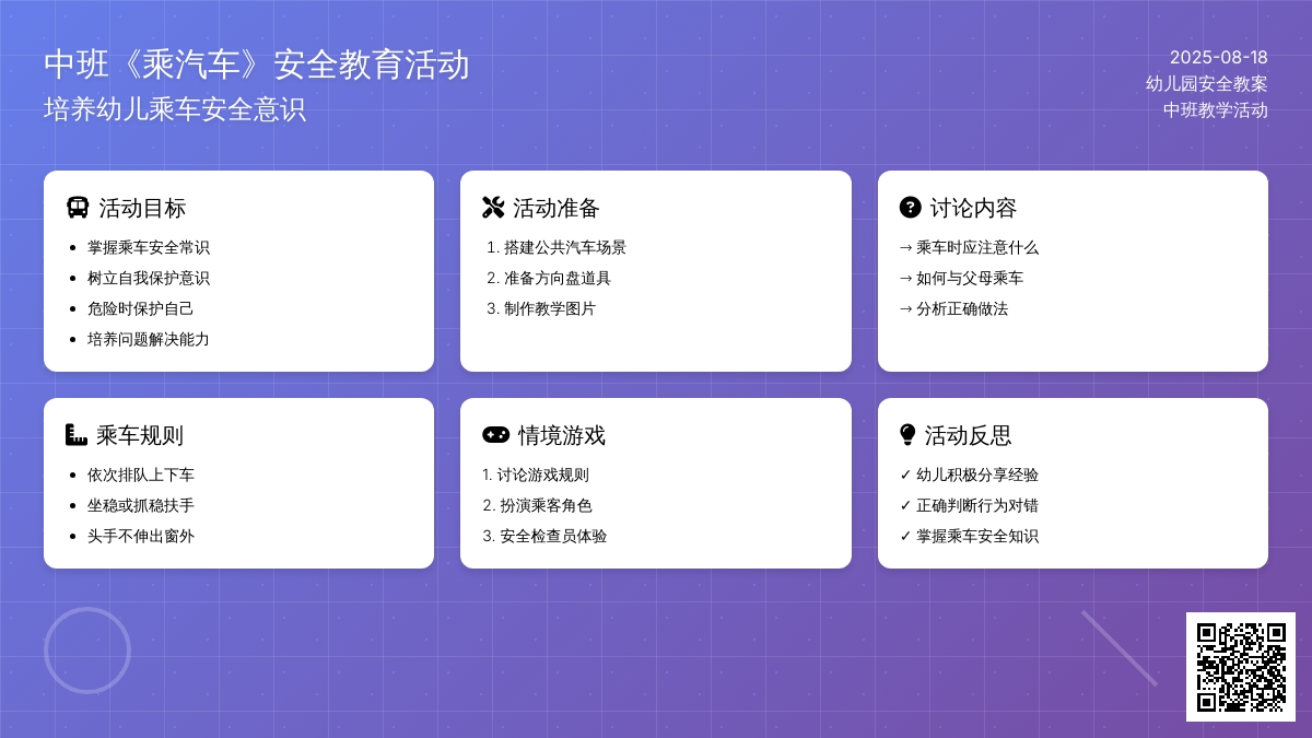 幼儿园中班教案《乘汽车》含反思