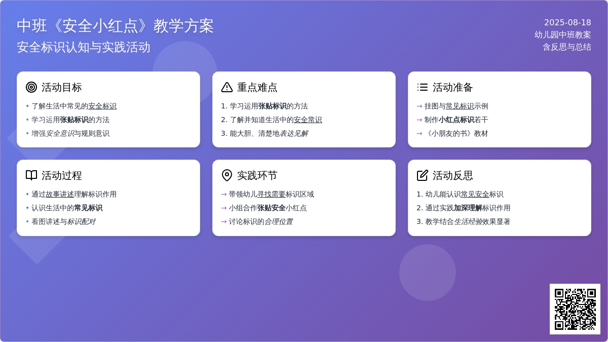 幼儿园中班教案《安全小红点》含反思