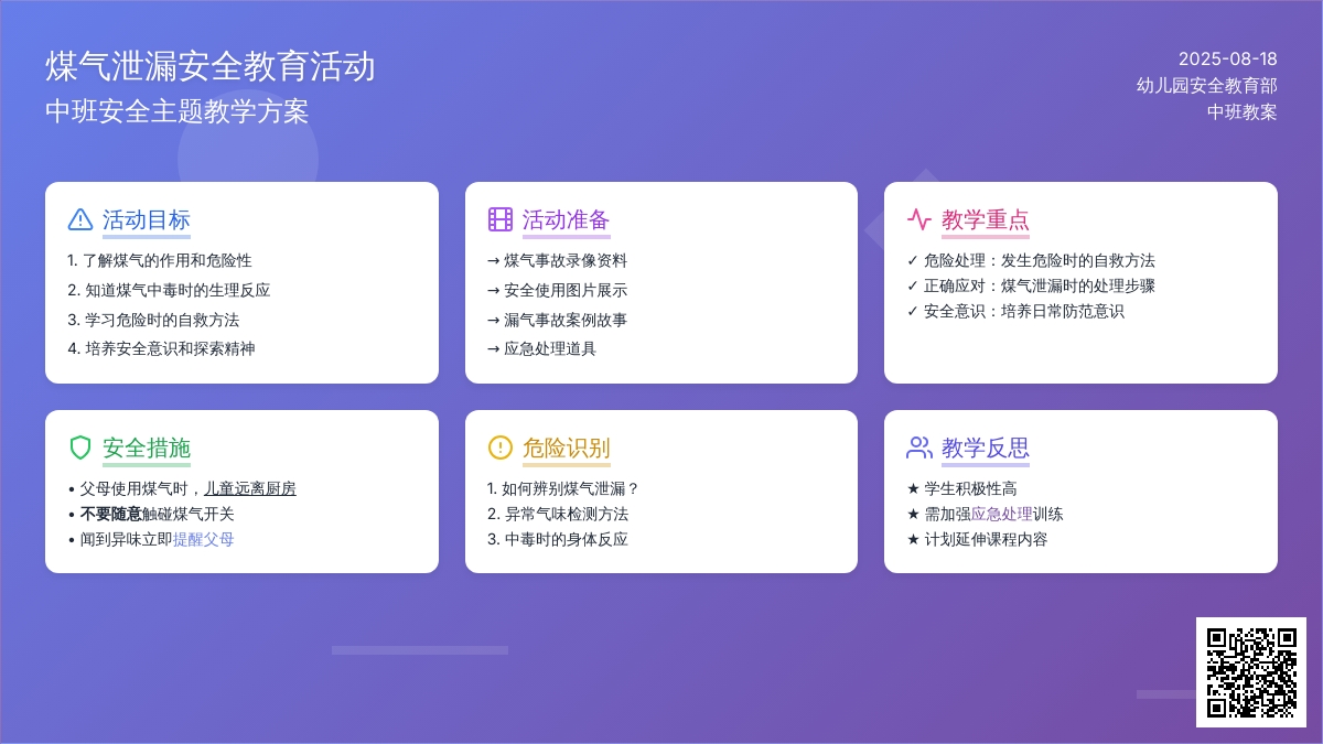 幼儿园中班教案《煤气泄漏》含反思