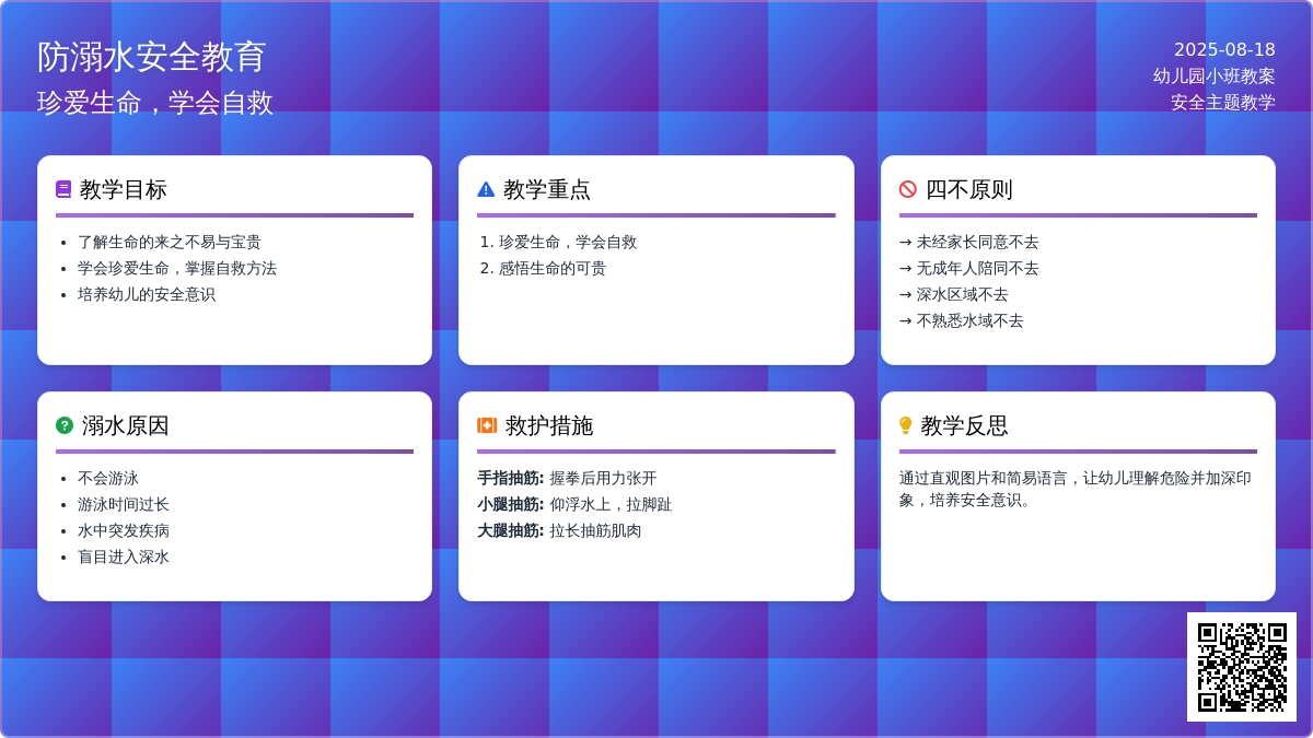 幼儿园小班教案《防溺水》含反思