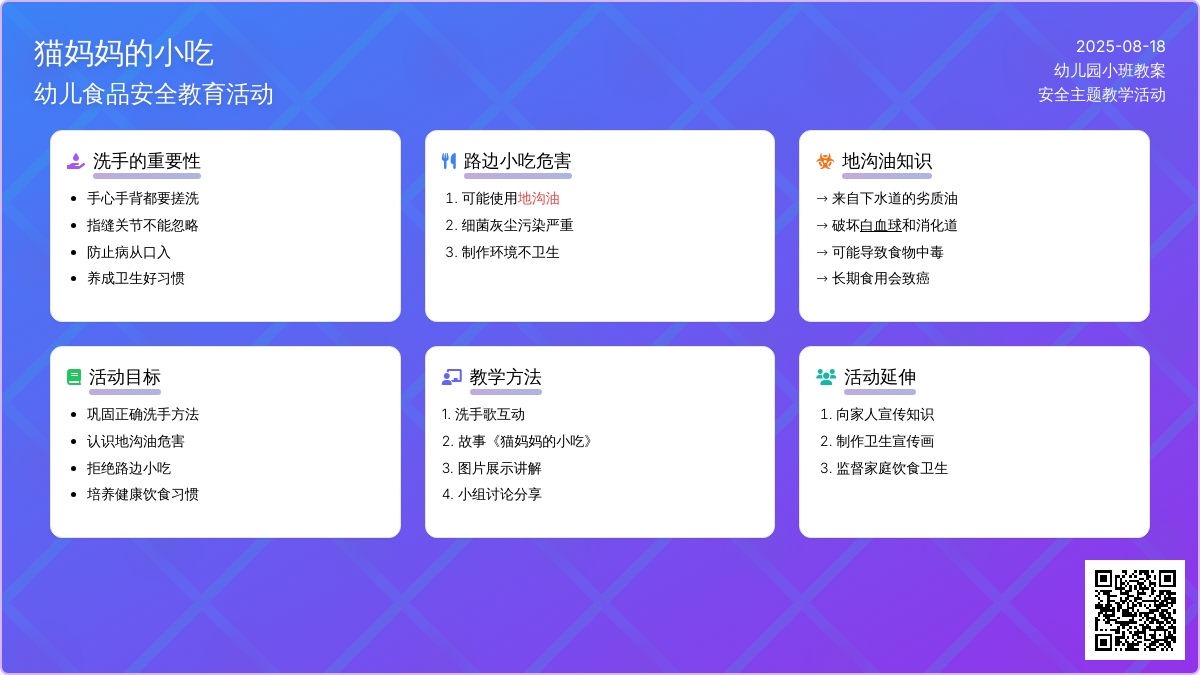 幼儿园小班教案《猫妈妈的小吃》