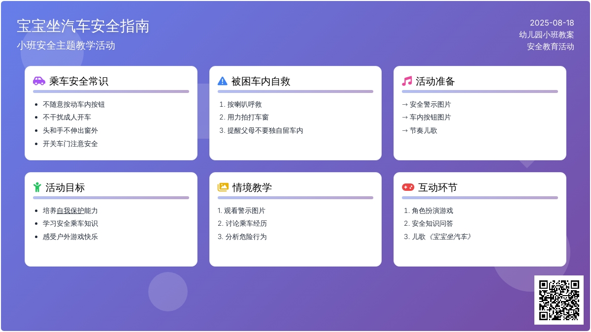 幼儿园小班教案《孩子坐汽车》