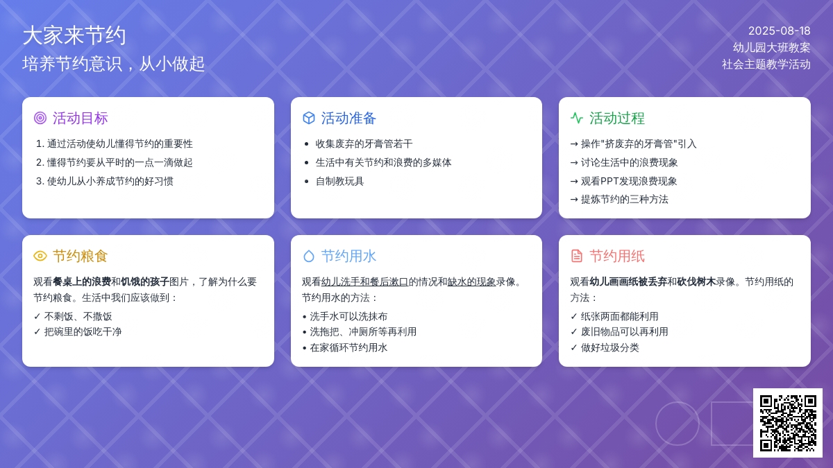 幼儿园大班教案《大家来节约》含反思