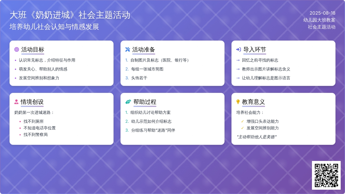 幼儿园大班教案《奶奶进城》