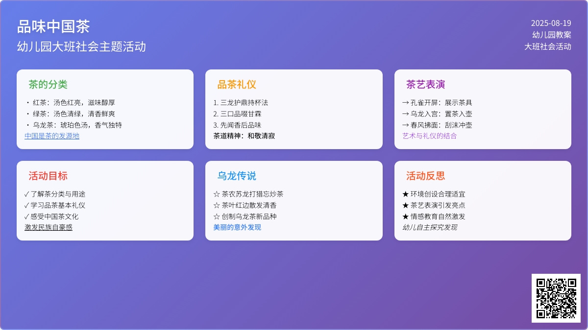 幼儿园大班教案《品味中国茶》含反思