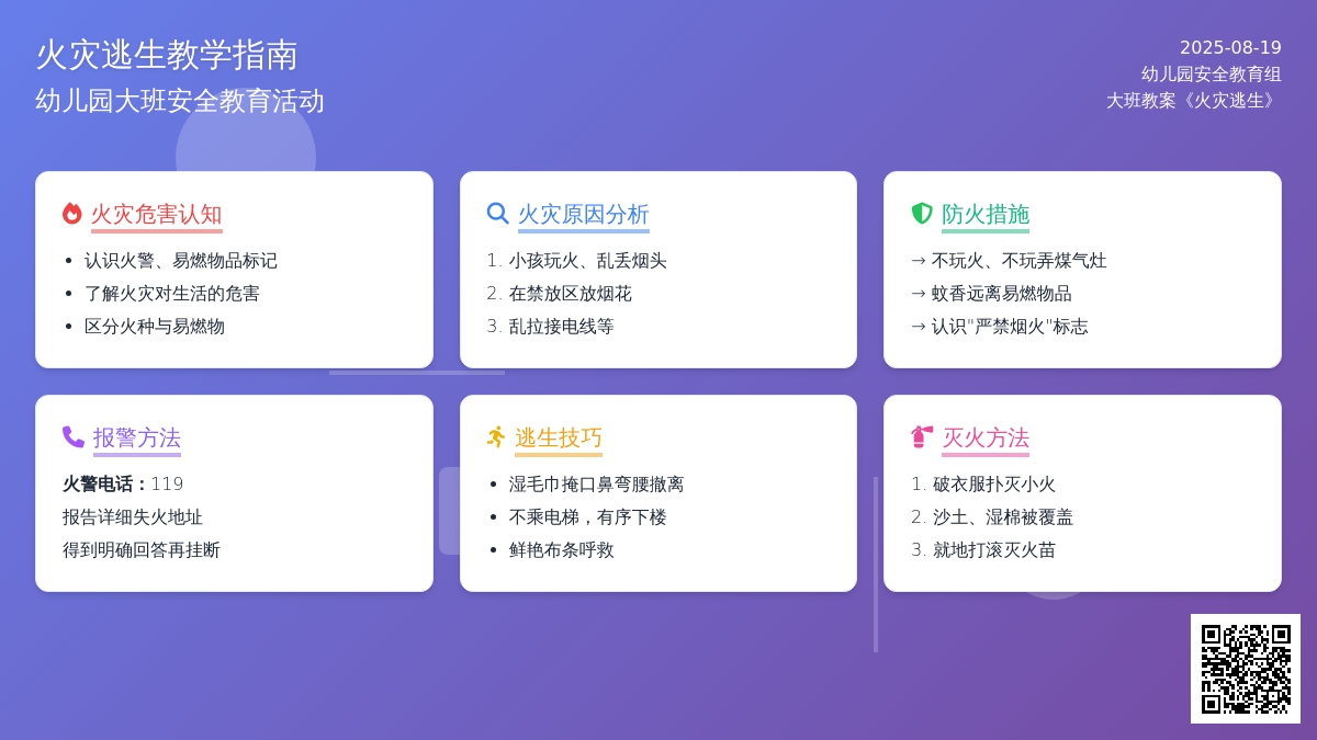 幼儿园大班教案《火灾逃生》含反思