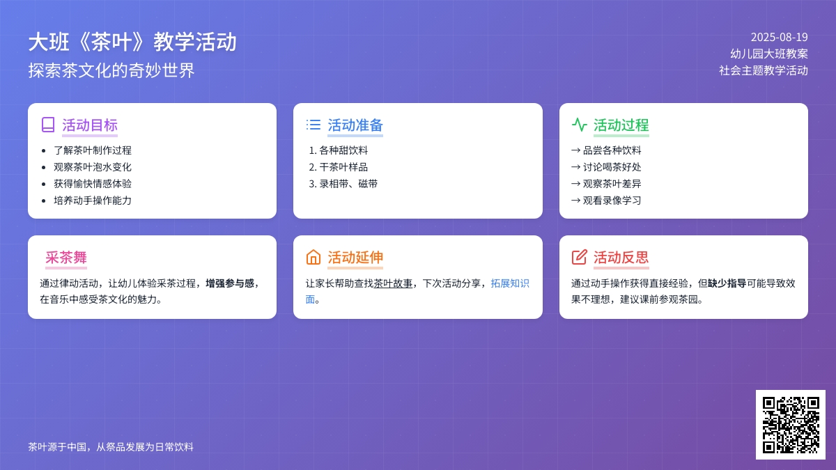幼儿园大班教案《茶叶》含反思