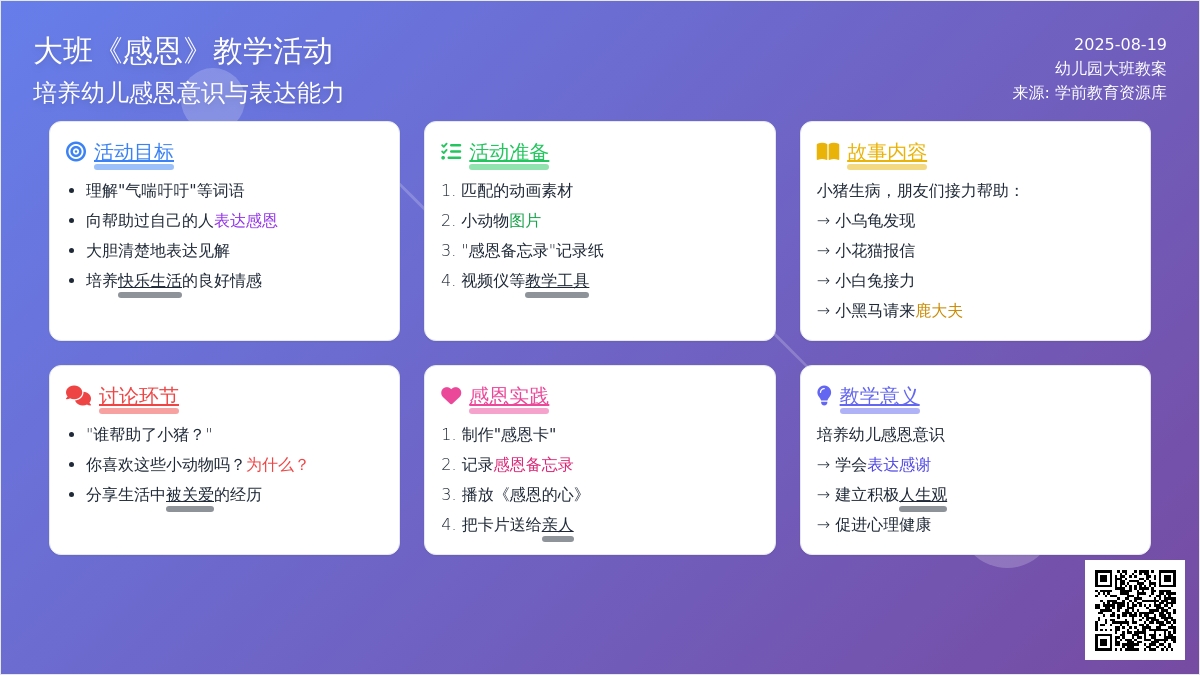 幼儿园大班教案《感恩》