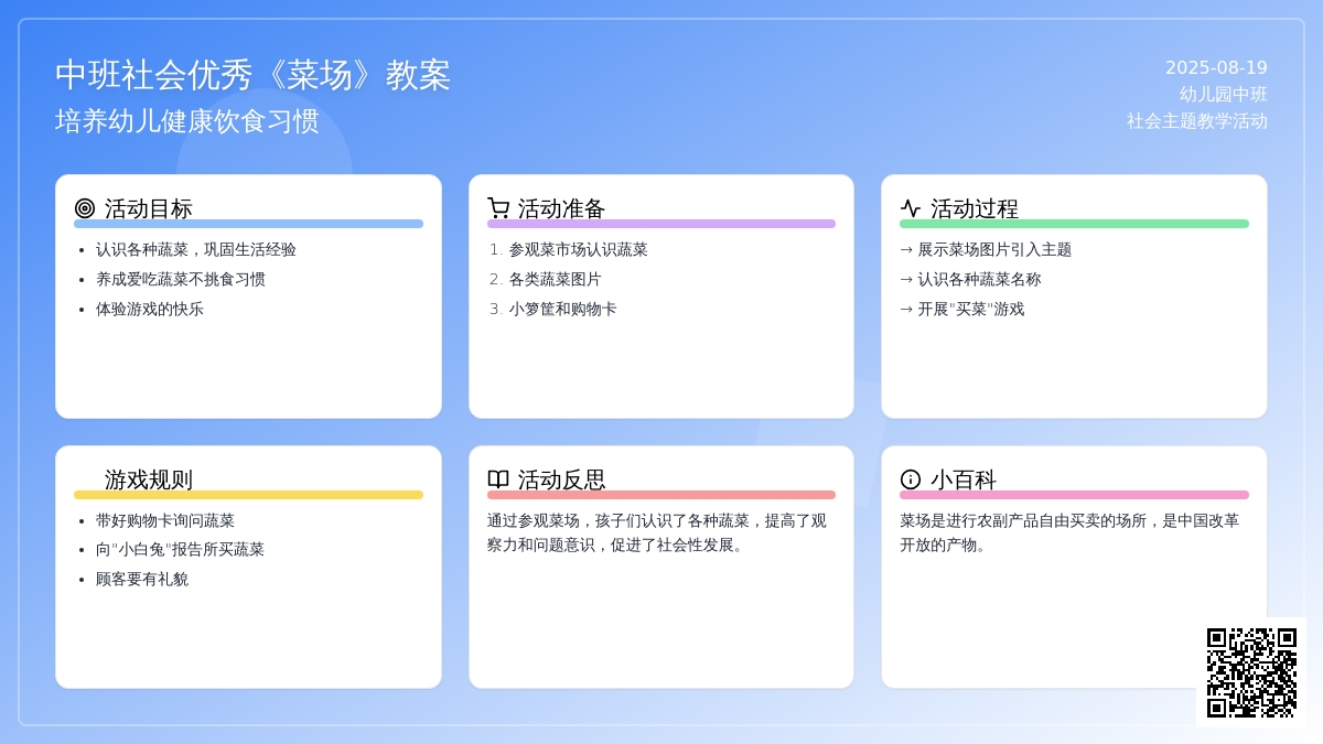 中班社会优秀教案《菜场》含反思