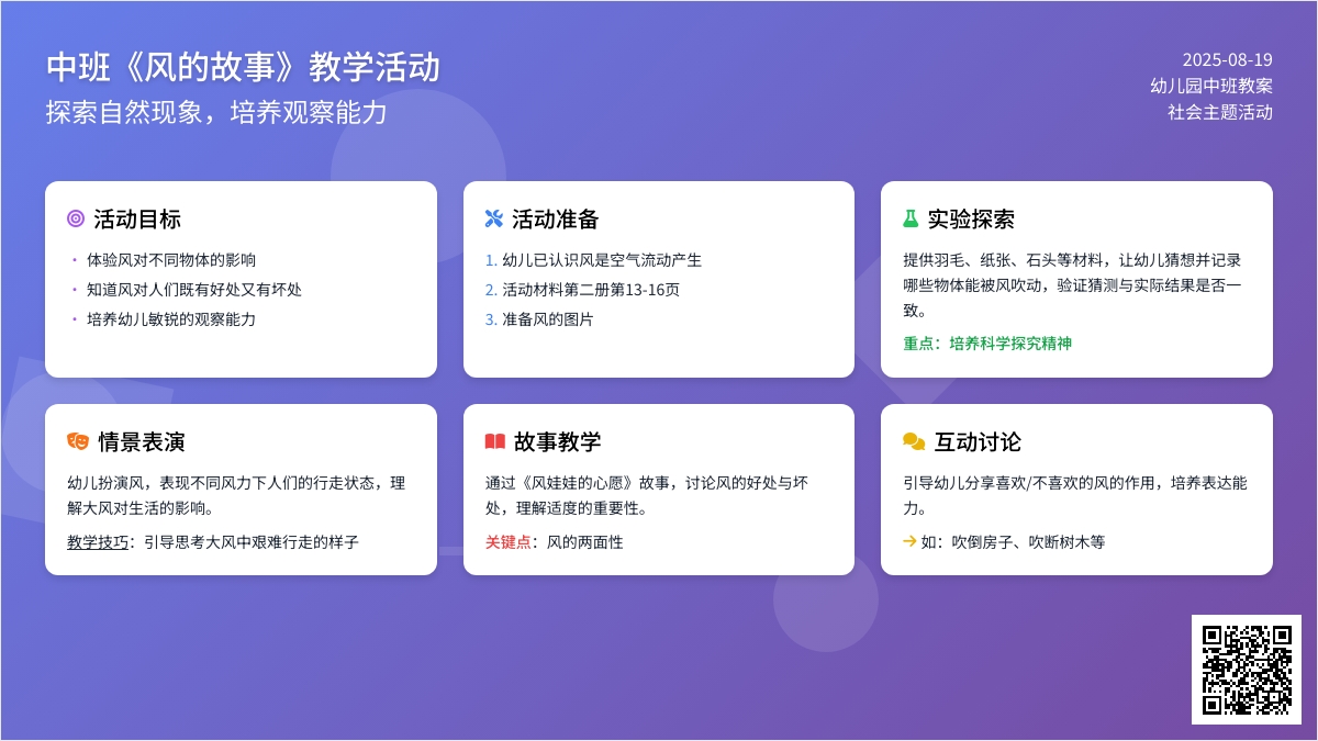 幼儿园大班教案《风的故事》