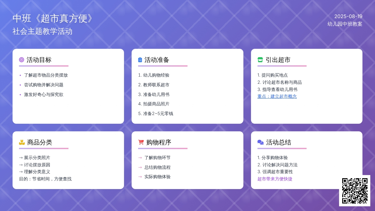 幼儿园中班教案《超市真方便》