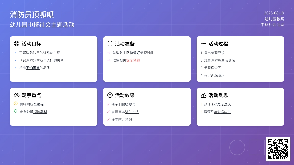 幼儿园中班教案《消防员顶呱呱》含反思