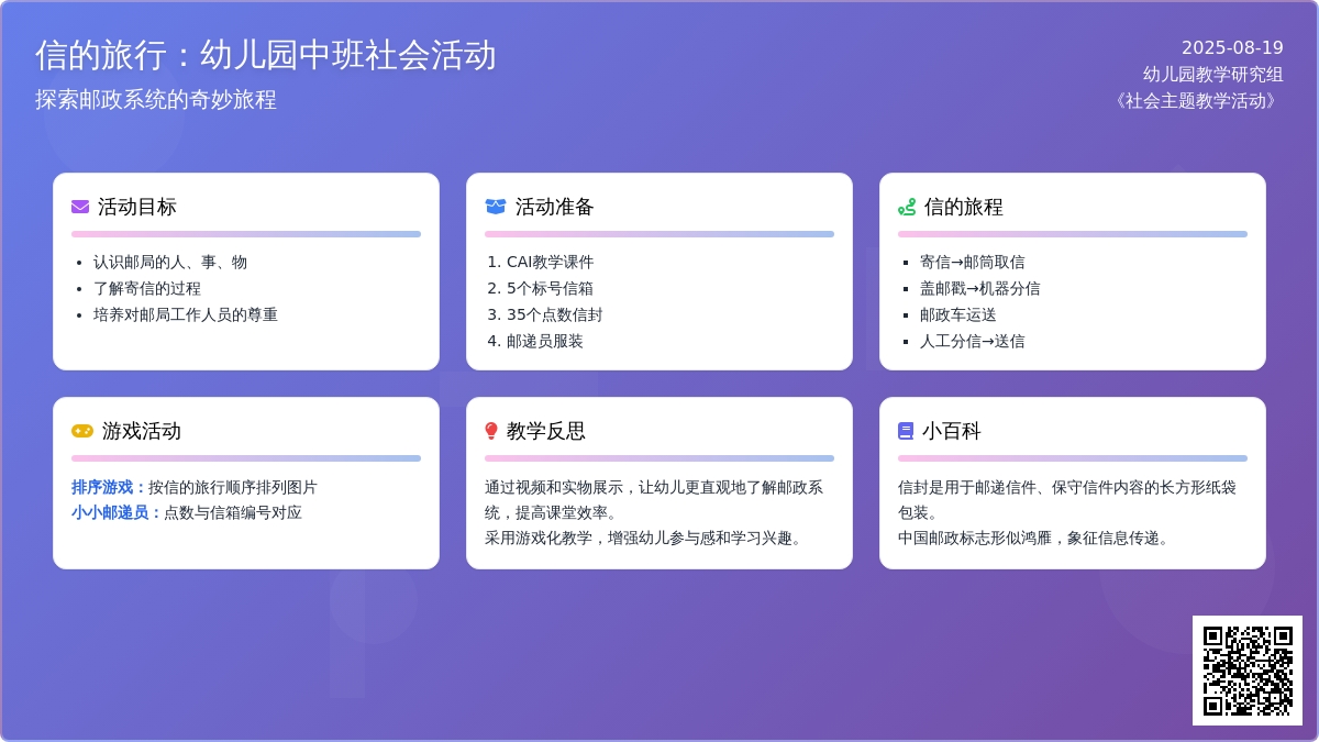 幼儿园中班教案《信的旅行》含反思