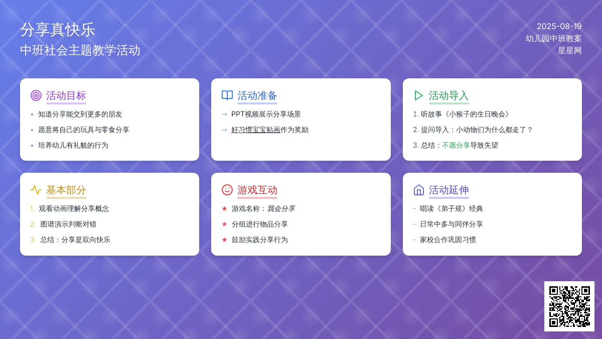 幼儿园中班教案《分享真快乐》含反思