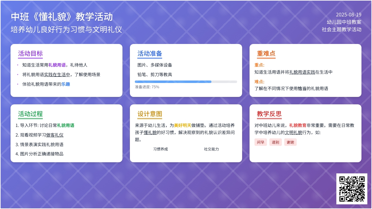 幼儿园中班教案《懂礼貌》含反思