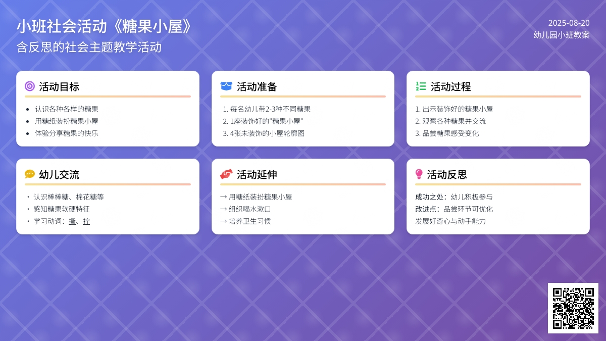 小班社会活动教案《糖果小屋》含反思